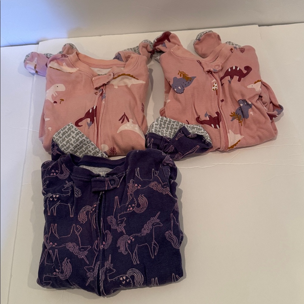 Pink and Purple toddler footed pajamas